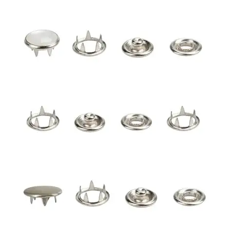 Stainless steel prong ring snap fastener components